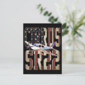 Cirrus SR22航空機ヴィンテージ統一された州国旗 ポストカード (スタンド正面)