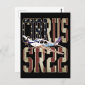 Cirrus SR22航空機ヴィンテージ統一された州国旗 ポストカード (正面/裏面)