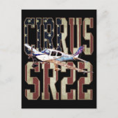 Cirrus SR22航空機ヴィンテージ統一された州国旗 ポストカード (正面)