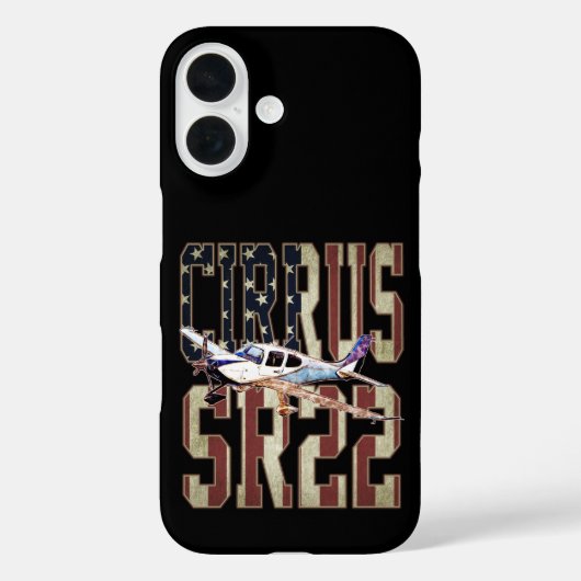 Cirrus SR22航空機ヴィンテージ統一された州国旗 Case-Mate iPhoneケース (裏面)