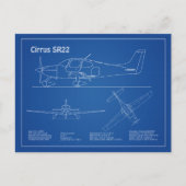 Cirrus SR22 - 航空機設計図 計画 AD ポストカード (正面)