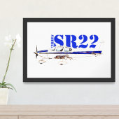Cirrus SR22 軽飛行機デザインのイラスト ポスター