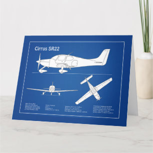 Cirrus SR22 – 飛行機の設計図スケッチ計画ABD サンキューカード