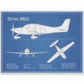 Cirrus SR22 – 飛行機の設計図スケッチ計画ABD シール (正面)