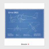 Cirrus SR22 – 飛行機の設計図スケッチ計画AD シール (シート)