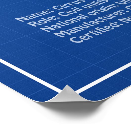 Cirrus SR22 – 飛行機の設計図スケッチ計画AD ポスター (角)