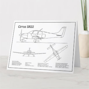 Cirrus SR22 – 飛行機の設計図スケッチ計画BD サンキューカード