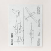 Cirrus SR22 – 飛行機の設計図スケッチ計画BD ジグソーパズル (縦)