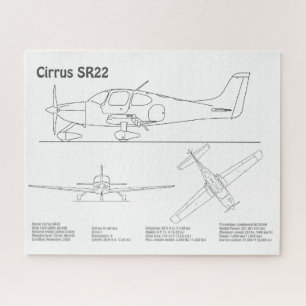 Cirrus SR22 – 飛行機の設計図スケッチ計画BD ジグソーパズル