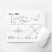 Cirrus SR22 – 飛行機の設計図スケッチ計画BD マウスパッド (マウス)