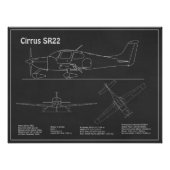 Cirrus SR22 – 飛行機の設計図スケッチ計画PD フォトプリント (正面)
