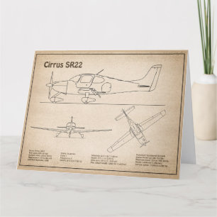 Cirrus SR22 – 飛行機の設計図スケッチ計画SD サンキューカード