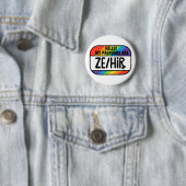 Cis Trans非バイナリ名タグの発音Ze Hir 缶バッジ (インサイチュ)