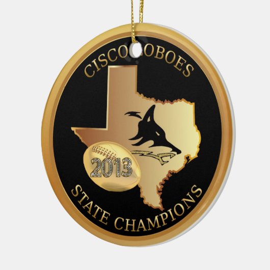 Cisco Loboesの州チャンピオンのオーナメントは個人化なります セラミックオーナメント (左)