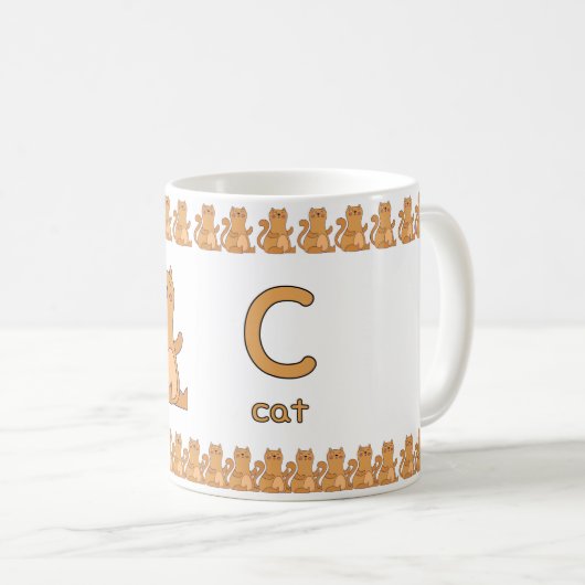 CisforCat–FunAlphabetCupDesign コーヒーマグカップ (正面右)