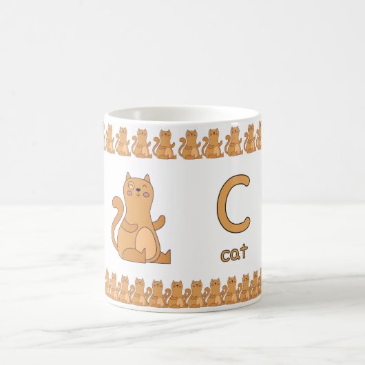 CisforCat–FunAlphabetCupDesign コーヒーマグカップ (中央)