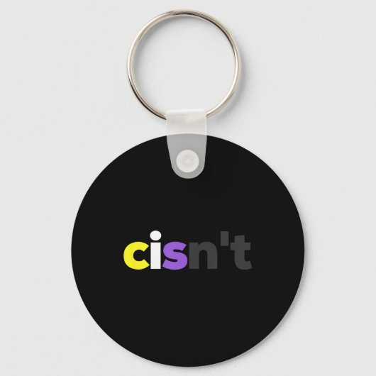 Cisnt非バイナリLgbtqプライド- おもしろい Cisnt Lgbt No キーホルダー (正面)