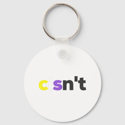 Cisnt非バイナリLgbtqプライド- おもしろい Cisnt Lgbt No キーホルダー (正面)