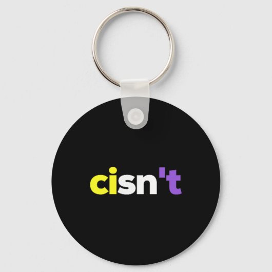 Cisnt非バイナリLgbtqプライド、Enbyプレゼント_ノンビ キーホルダー (正面)