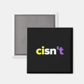 Cisnt非バイナリLgbtqプライド、Enbyプレゼント_ノンビ マグネット (正面/裏面)