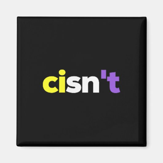 Cisnt非バイナリLgbtqプライド、Enbyプレゼント_ノンビ マグネット (正面)
