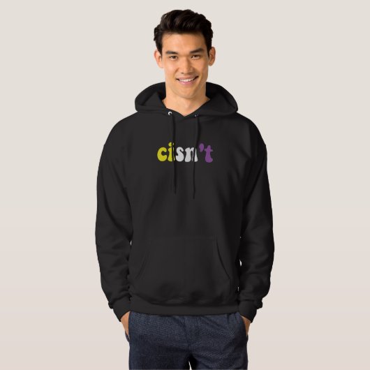 Cisn't Nonbinary Pride Non Binary Flag Cisgender P パーカ (正面フル)