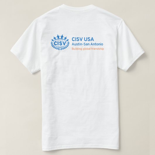 CISVオースティンこうもりシティメンズTシャツ Tシャツ (デザイン裏面)