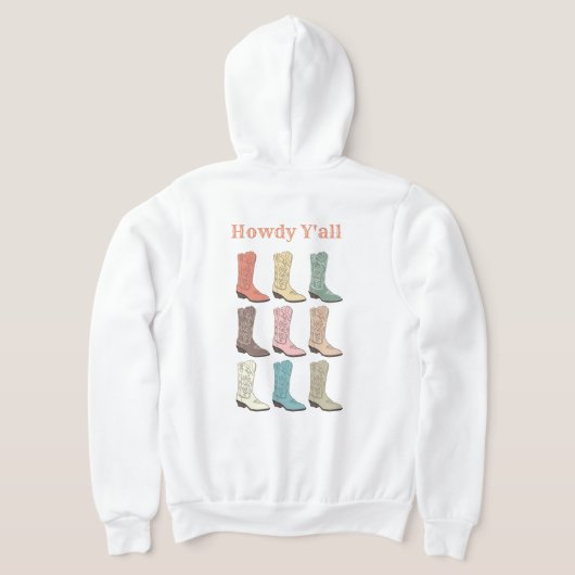 CISVオースティンカウボーイブーツジッパーフード付きスウェットシャツ パーカ (レイダウン裏面)