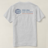 CISVオースティンハウディカウボーイメンズ Tシャツ (デザイン裏面)