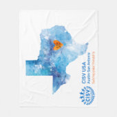 CISVオースティンハートのテキサス州毛布 フリースブランケット (正面)