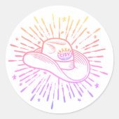 CISVオースティンピンク「カウボーイハット」 ラウンドシール (正面)