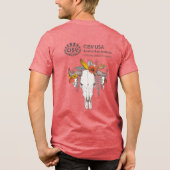 CISVオースティン装飾牛スカルメンズ トライブレンドＴシャツ (裏面)