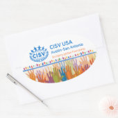 CISV Austinロゴバンパー/コンピューター（4セット） 楕円形シール (封筒)