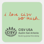 CISV Austin "CISVが大好きです" ステッカー (正面)
