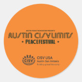 CISV Austin "CISV Limit Peaceフェスティバル" ラウンドシール (正面)