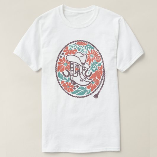 CISV Austin Cowboy Hat, Boots, & Bullスカルメンズ Tシャツ (デザイン正面)