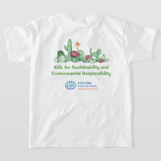 CISV Austin Environment and Sustainability Boy's Tシャツ (レイダウン裏面)