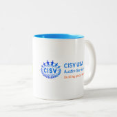 CISV Austin "Y'all Means All" ツートーンマグカップ (正面右)