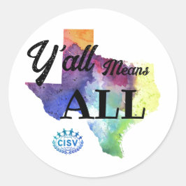 CISV Austin "Y'all Means All" ラウンドシール