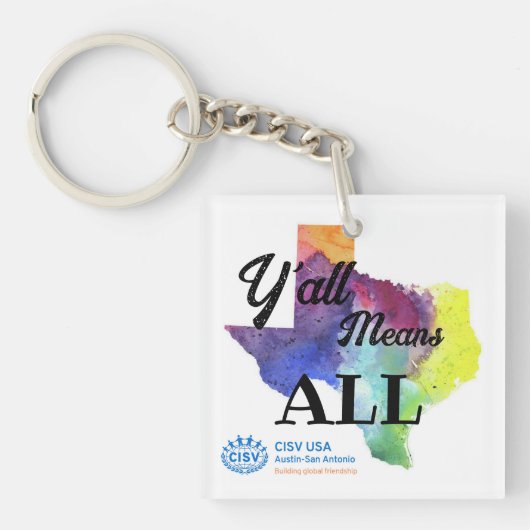 CISV Austin "Y'all Means" Keychain キーホルダー (正面)