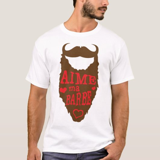 citation_barbe_aime_coeur_humour_1412 tシャツ (正面)