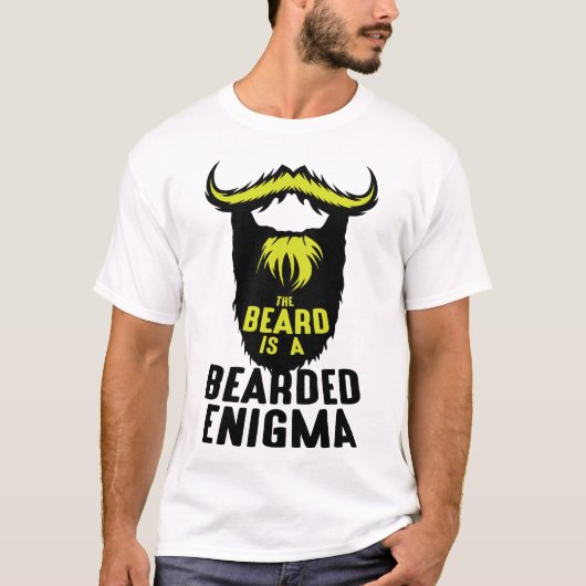 citation barbe beard enigma bearded humour bureau  tシャツ (正面)