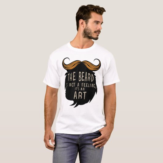 citation barbe beard feeling art humour moustache tシャツ (正面フル)