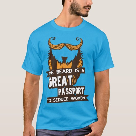 citation barbe beard great seduce paasport women h tシャツ (正面)
