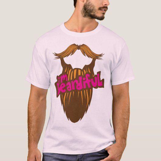 citation_barbe_i_m_beardiful_barbu_humour_moustach tシャツ (正面)