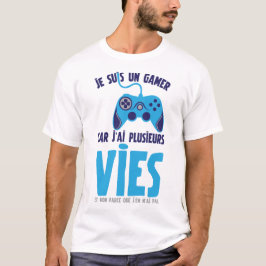 citation gamer jeux video plusieurs vie manette hu tシャツ