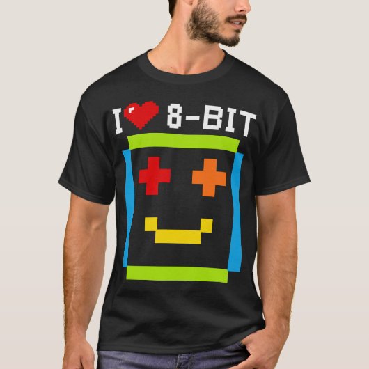 citation i love 8 bit informatique retro game ordi tシャツ (正面)