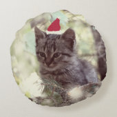 Cite Kitten Brushedポリエステルラウンドスロークッション ラウンドクッション (裏面)