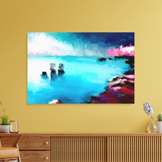 Cities by the shore キャンバスプリント (インサイチュ (リビング))