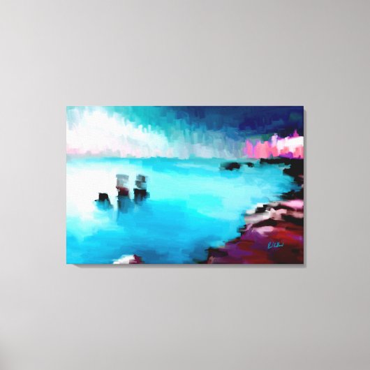 Cities by the shore キャンバスプリント (正面)